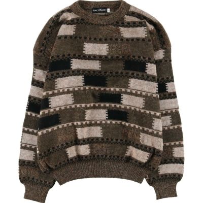 古着 PSL COLLECTION 総柄 アクリルニットセーター USA製