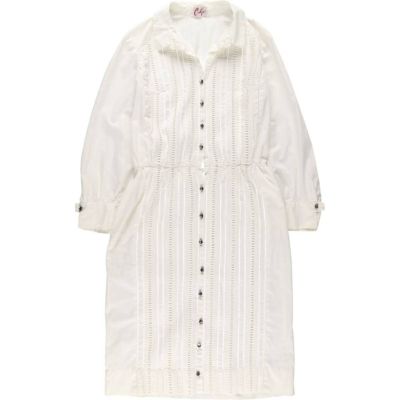 古着 Coldwater Creek リボン付き 七分袖 オープンカラーシャツ