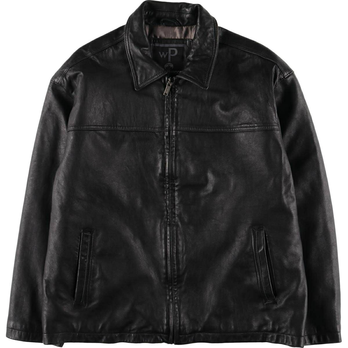 古着 W WEATHERPROOF スイングトップタイプ レザーブルゾン メンズXL