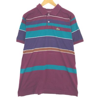 古着 80~90年代 ラコステ LACOSTE IZOD マルチボーダー 半袖 ボーダー ポロシャツ メンズM ヴィンテージ /eaa435824  【中古】 【240411】