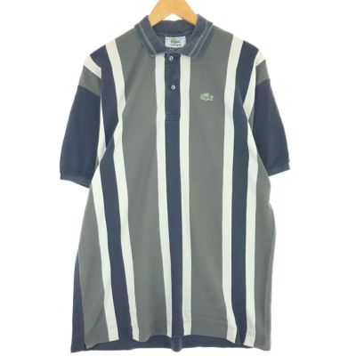 90s LACOSTEラコステ ランダムボーダー コットン 鹿の子