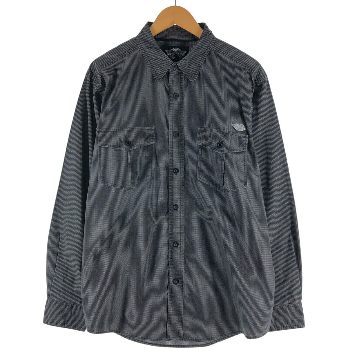 Harley-Davidson ボタンダウン長袖シャツ ブラック L Harley Harley-Davidson ボタンダウン長袖シャツ ブラック L Harley