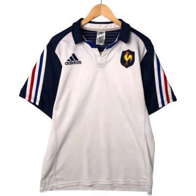 古着 アディダス adidas ラグビー フランス代表 オープンカラー ゲームシャツ メンズXL相当 /eaa528951 【中古】 【250323】 【NL2503】