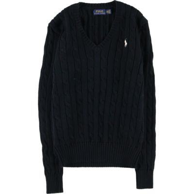 古着 ラルフローレン Ralph Lauren POLO RALPH LAUREN ケーブル編み Vネック コットンニットセーター レディースXS相当 /eaa531816 【中古】 【250324】 【Elulu/エルル】