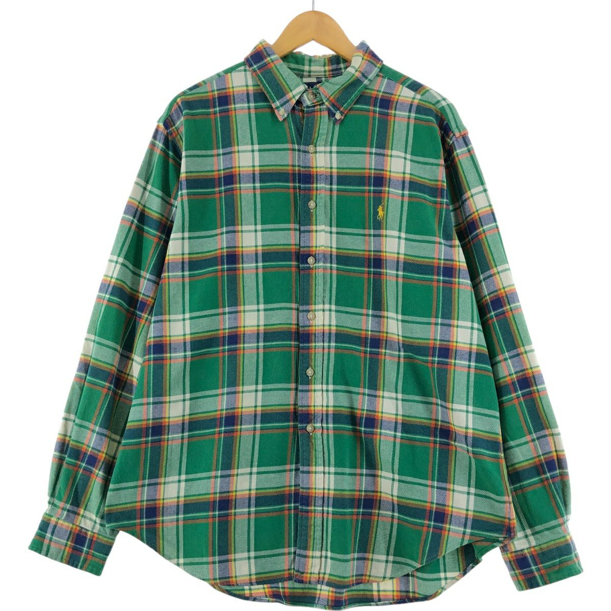 古着 ラルフローレン Ralph Lauren CUSTOM FIT マドラスチェック 長袖