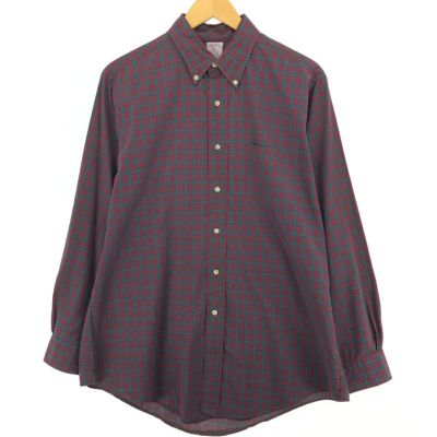 古着 ブルックスブラザーズ Brooks Brothers MAKERS 長袖 ボタンダウンチェックシャツ USA製 メンズL相当 /eaa488295 【中古】 【240919】