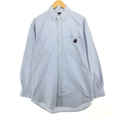 RalphLaurenラルフローレン 袖ポニー　シアサッカー　長袖シャツ 4 90s ralphlauren シアサッカー 長袖シャツ XL/ラルフローレン