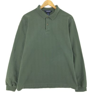 古着 90年代 ランズエンド LANDS' END ヘリンボーン 長袖 ポロシャツ メンズL ヴィンテージ /eaa435108 【中古】 【240412】