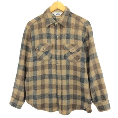 WOOLRICH - 70s USA製 ウールリッチ ブロック チェック 長袖