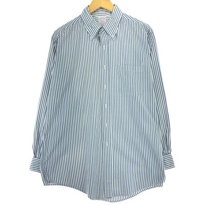 古着 ブルックスブラザーズ Brooks Brothers MAKERS 長袖 ボタンダウンストライプシャツ USA製 メンズL相当 /eaa488293 【中古】 【240920】