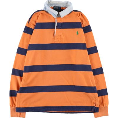 【レア2XL☆EU輸入90s】ポロラルフローレン 刺繍ラガーシャツ 袖ボーダー レア2XL☆EU輸入90s】ポロラルフローレン 刺繍ラガーシャツ 袖