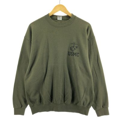 古着 90年代 CAC USMC アメリカ海兵隊 プリントスウェットシャツ 