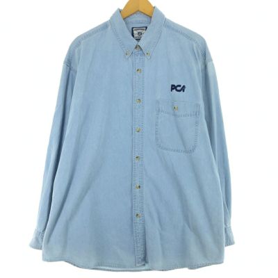 古着 90年代 リー Lee DENIM COLLECTION 長袖 ボタンダウンデニムシャツ メンズXL ヴィンテージ /eaa426689 【中古】 【240413】 ss2503_30