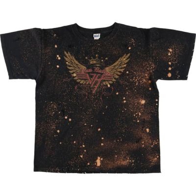 古着 00年代 アンビル Anvil VAN HALEN ヴァンヘイレン ブリーチ加工 バンドTシャツ バンT メンズM相当 /eaa532425 【中古】 【250328】