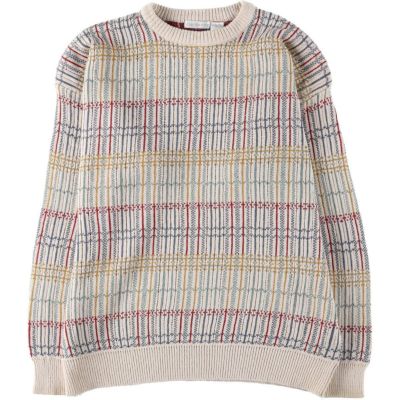 古着 ～90年代 リズクレイボーン Liz Claiborne claiborne 総柄 コットンニットセーター メンズXL相当 ヴィンテージ /eaa527944 【中古】 【250316】