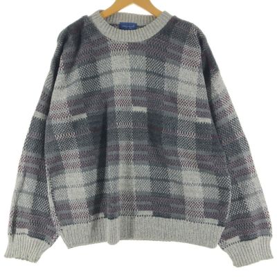 90s アメリカ製 TOWNCRAFT アクリルニット カーディガン グレー 古着 90年代 タウンクラフト TOWN CRAFT アクリルニット