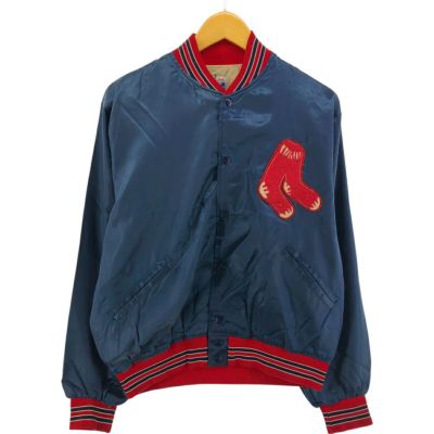古着 70年代 felco MLB BOSTON REDSOX ボストンレッドソックス ナイロンスタジャン アワードジャケット バーシティジャケット USA製 レディースXL相当 ヴィンテージ /eaa504392 【中古】 【250317】 【Elulu/エルル】 【SS2509_30】