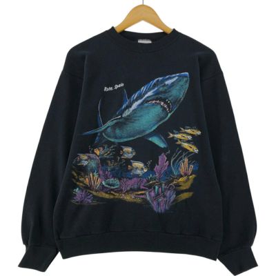古着 90年代 タルテックス TULTEX サメ柄 アニマル スウェットシャツ トレーナー USA製 メンズL相当 ヴィンテージ /eaa531894 【中古】 【250329】