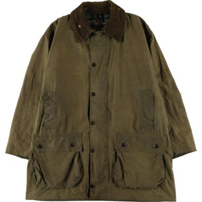 古着 80年代 バブアー Barbour BORDER ボーダー 3ワラント ワックスコットン オイルドジャケット 英国製 44in メンズL相当 ヴィンテージ /eaa532829 【中古】 【250329】