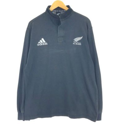 古着 00年代 アディダス adidas マオカラー 長袖 ラガーシャツ