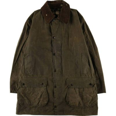古着 90年代 バブアー Barbour BORDER ボーダー 旧3ワラント ワックスコットン オイルドジャケット 英国製 C44 メンズL相当 ヴィンテージ /eaa532813 【中古】 【250329】