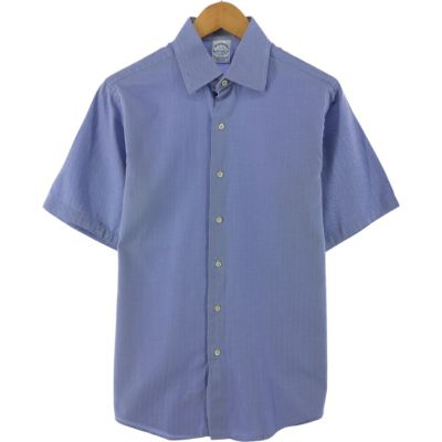 古着 ブルックスブラザーズ Brooks Brothers Est.1818 ヘリンボーン 半袖 コットンシャツ USA製 メンズS相当 /eaa531688 【中古】 【250330】