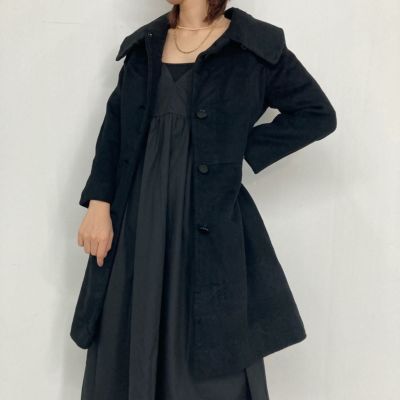 古着 JONES NEW YORK PETITE ピンバッチ付き ウールロングコート USA製