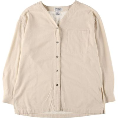 古着 ROUGE クロップド丈 ノーカラー 長袖 ブラウス USA製