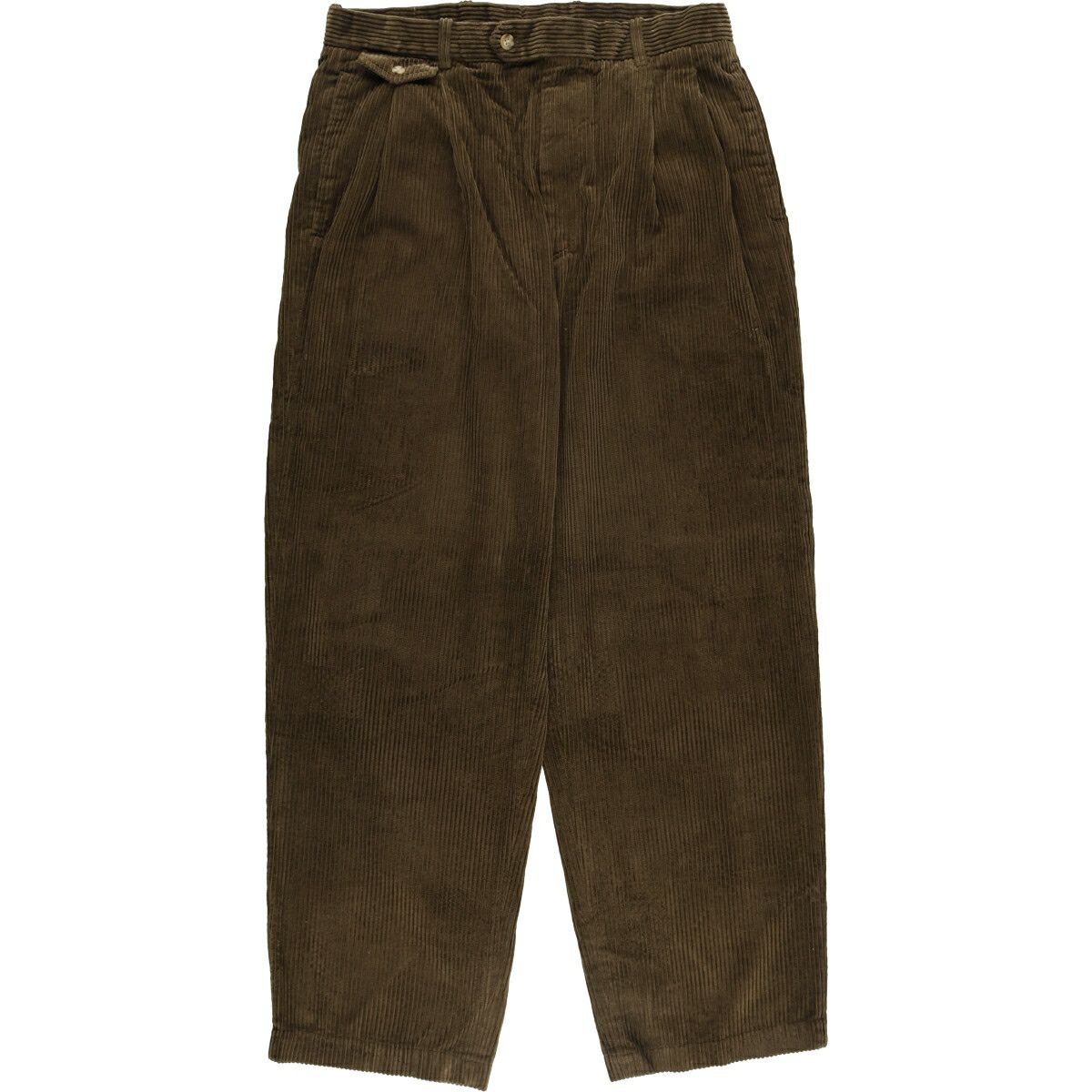 80s カナダ製 vintage コーデュロイパンツ 太畝 ツータック ブラウン 80s ヴィンテージ 太畝 コーデュロイパンツ ツータック 36 msa163