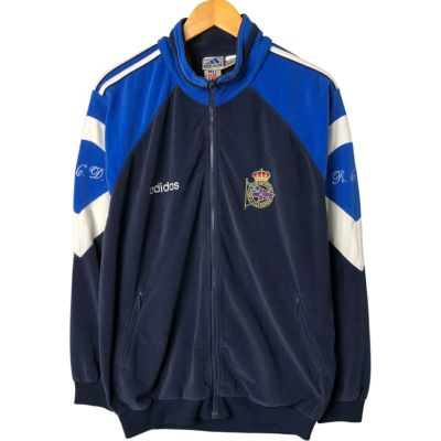 90年代スペインadidasアディダスベロア古着トラックジャケット黒R634 アディダスadidasベロアジャージ黒×金・90年代 Mサイズ - 古着