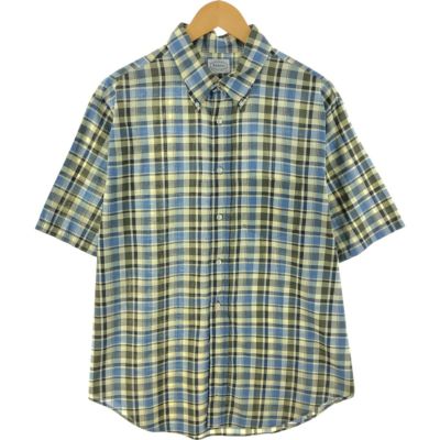 古着 90s ORVIS カラフル パッチワーク 半袖 BD シャツ XL位