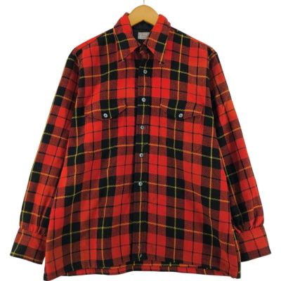 古着 ～60年代 POOLE LTB チェック柄 長袖 フランネルチェックシャツ USA製 メンズL相当 ヴィンテージ /eaa533543 【中古】 【250331】