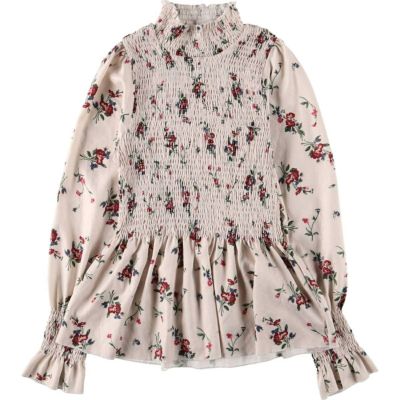 古着 polly 花柄 ハイネック 長袖 ブラウス レディースS相当 /eaa533408 【中古】 【250331】 【ADEL/アデル】
