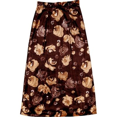古着 MILAKO 花柄 ベロア ロング タイトスカート レディースM相当 /eaa488881 【中古】 【240927】 【ADEL/アデル】 ss2503_30