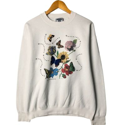 Lafayette 花柄 スウェット メンズ 【古着】【中古】 古着 90年代 リー Lee 花柄 蝶柄 アニマル スウェットシャツ