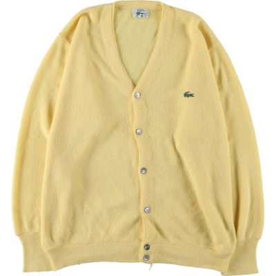 90年代 IZOD アクリル カーディガン 白 USA製 LACOSTE - 古着 80~90年代 ラコステ LACOSTE IZOD アクリル
