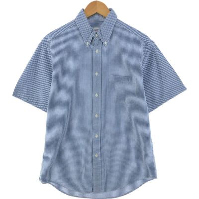 古着 ブルックスブラザーズ Brooks Brothers Est.1818 シアサッカー ギンガムチェック 半袖 ボタンダウン チェックシャツ メンズM相当 /eaa534294 【中古】 【250331】