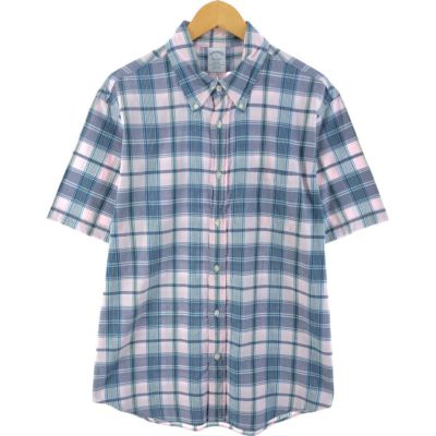古着 ブルックスブラザーズ Brooks Brothers 半袖 ボタンダウン チェックシャツ メンズXL相当 /eaa534297 【中古】 【250331】