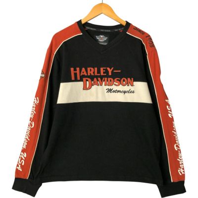 古着 ハーレーダビッドソン Harley-Davidson モーターサイクル Vネック