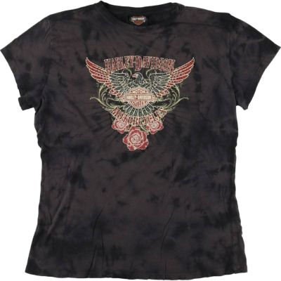 古着 00年代 ハーレーダビッドソン Harley-Davidson タイダイ柄 鷲柄 イーグル柄 モーターサイクル バイクTシャツ レディースXL相当 /eaa532276 【中古】 【250402】 【Elulu/エルル】