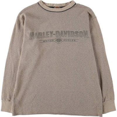 USA製 ハーレーダビッドソン フレイム ワッフル サーマル ロンT 長袖 M
