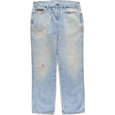 古着 90年代 ディッキーズ Dickies ペイント テーパードデニムパンツ メンズw35相当 ヴィンテージ /eaa531395 【中古】 【250403】
