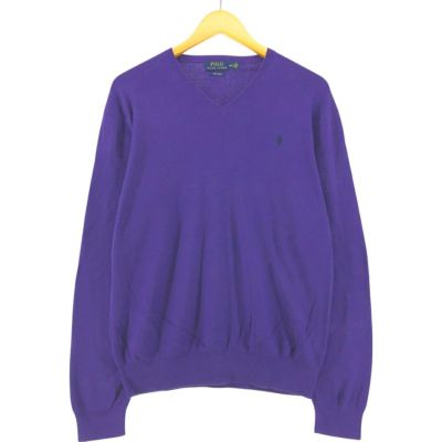 古着 ラルフローレン Ralph Lauren POLO RALPH LAUREN PIMA COTTON Vネック コットンニットセーター メンズM相当 /eaa434673 【中古】 【250404】