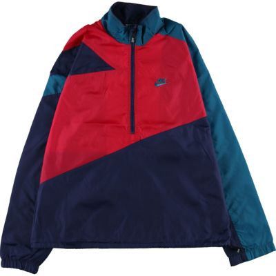 98年製 NIKE Logo Half Zip S/S Shirt 黒灰 L 90s ナイキ 半袖