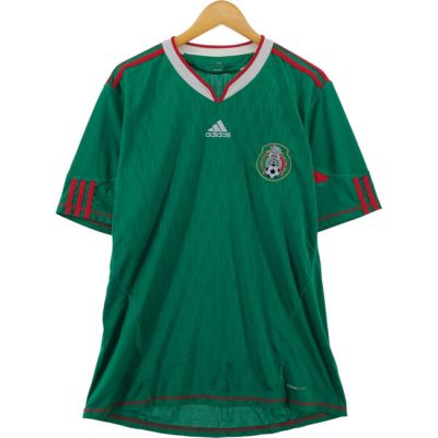古着 アディダス adidas メキシコ代表 CLIMA COOL Vネック サッカーユニフォーム ゲームシャツ メンズM相当 /eaa532750 【中古】 【250404】