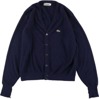 古着 ラコステ LACOSTE コットンニットカーディガン メンズL