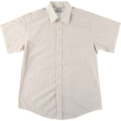 古着 ブルックスブラザーズ Brooks Brothers 346 SLIM FIT 半袖 コットン ストライプシャツ メンズXL相当 /eaa534179 【中古】 【250405】