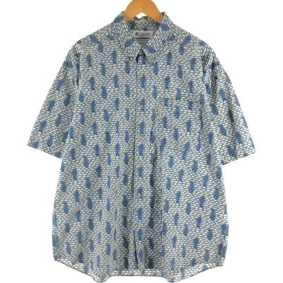 古着 90~00年代 コロンビア Columbia 魚柄 半袖 ボタンダウンシャツ メンズXL相当 ヴィンテージ /eaa534149 【中古】 【250405】