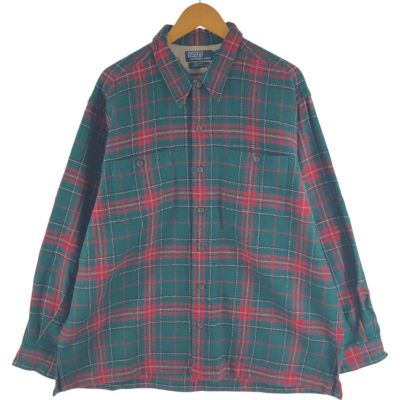 古着 ラルフローレン Ralph Lauren POLO by Ralph Lauren DERMOT チェック柄 ウールボックスシャツ メンズXL相当 /eaa534226 【中古】 【250405】