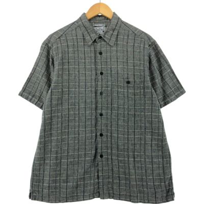 古着 00s ダニエル・クレミュ 半袖 リネン チェック シャツ ボックス 短丈 古着 MARC EDWARDS チェック柄 半袖 リネンシャツ ボックス